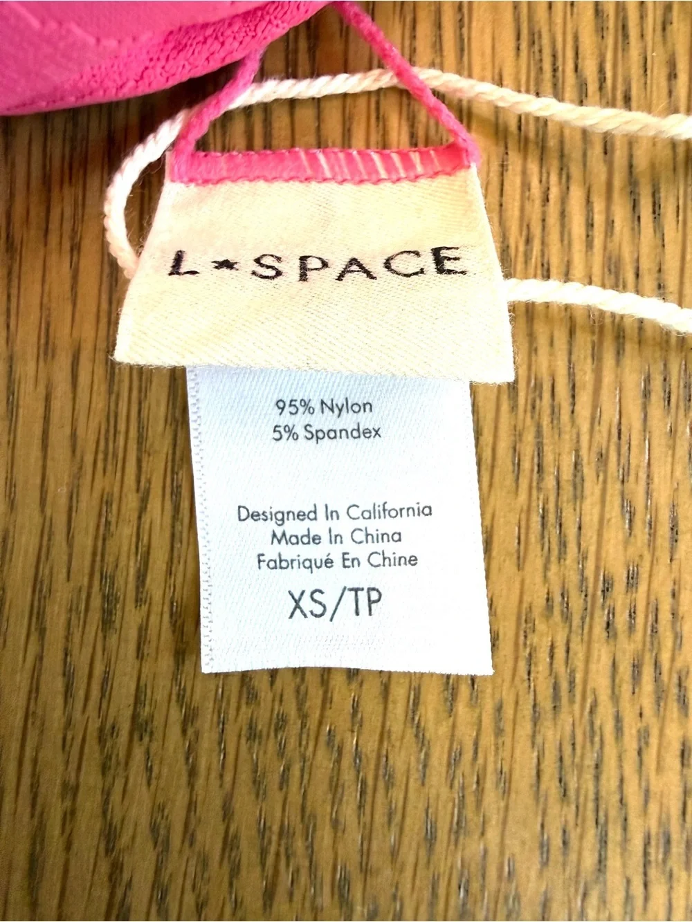 L*Space Peyton Bikini Top Hot Pink Floral Textured Ring Bralette Swim NWT